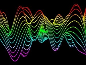 Impresiones de Artefacto de computadora con patrón de ondas senoides representado como cuadros en línea Imágenes fechadas en enero de 2011: Patrón de onda, arte computacional