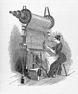 Industrial Revolution Imprime: Weaving loom