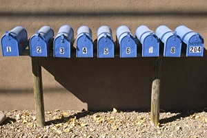 New Mexico Travel Destinations Imprime: Blue mailboxes