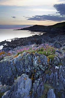 Colourful Horizon Over Water Imprime: Bull Point, North Devon, Devon, England, United Kingdom, Europe
