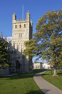 UK Christian Architecture Imprime: Cathedral, Exeter, Devon, England, United Kingdom, Europe
