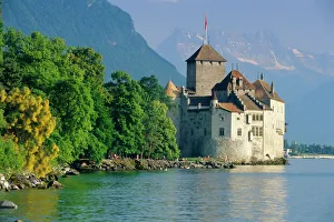 Impresiones de Castillo de Chillon, Montreux en el lago Ginebra y la Riva Suiza Suiza Imprime: Castillo de Chillon