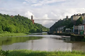 Brunel Imprime: Ponte de Clifton Suspendida en el Valle del Río Avón en la ciudad de Bristol Reino Unido Europa