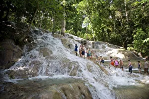 Impresiones de Caídas del río Dunns en Ocho Rios de Jamaica las Indias Occidentales Antillas Caribe América central Jamaica Imprime: Caídas del Río Dunns