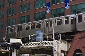 Chicago Elevated Train Imprime: An El train on the Elevated train system, Chicago, Illinois, United States of America