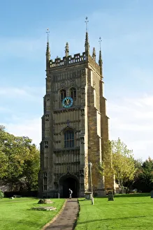 Worcestershire Imprime: Torre del Campanario de la Abadía de Evesham, Evesham, Worcestershire Reino Unido Europa