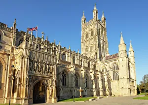Gloucestershire Imprime: Catedral de Gloucester en el centro de la ciudad de Gloucester y en el condado inglés del mismo nombre