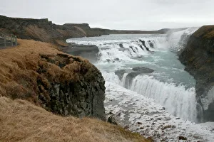 Impresiones de Cascada Gullfoss, Islas del Sur de Islandia, Regiones Polares Islandia Imprime: Cascada de Gullfoss