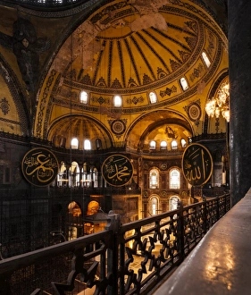 Istanbul Cityscape Photography Imprime: Interior of Hagia Sofia (Aya Sofya), UNESCO World Heritage Site, Sultanahmet, Istanbul