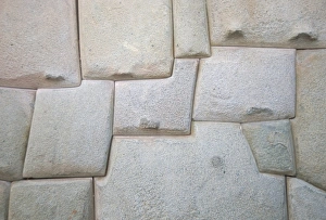 Peruvian Rock Formations Imprime: Interlocking Inca stonework in granite