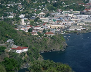 Impresiones de Reino de San Vicente en las Islas Vírgenes del Oeste en América Central y el Caribe San Vicente Y Las Granadinas Imprime: Reina Victoria del Puerto de Kingstown
