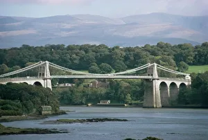 Impresiones de Ponte de Menai, Gales, Reino Unido y Europa Gales Imprime: Ponte de Menai