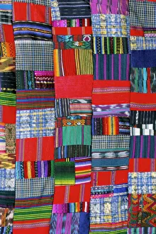 Impresiones de Manta de coser con piezas encajadas, San Antonio Aguas Calientes, Guatemala Centroamérica Guatemala Imprime: Manta de patchwork
