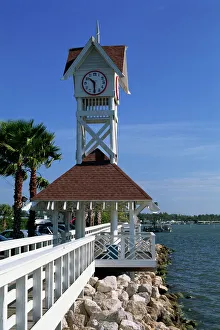 Florida Travel Destination Imprime: The Pier and clock