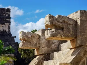 Cultural Heritage Preservation Imprime: The platform of the eagles and jaguars, Chichen Itza, Yucatan State, Mexico