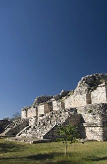 Central America Tourist Attraction Imprime: One platform with two structures called the Twins, Ek Balam, Yucatan, Mexico