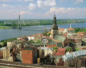 Impresiones de Riga y el río Daugava, Letonia Letonia Imprime: Riga y el río Daúgava