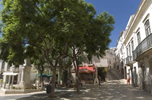 Portugal Street Scene Imprime: A shady square