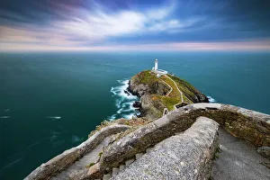 Wales Coastal Scenery Imprime: South Stack Lighthouse at sunset