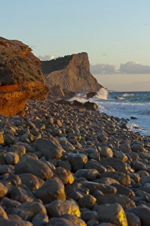 Ibiza Beaches Imprime: Sunset, Es Codolar Boulder beach, Ibiza, Balearic Islands, Spain, Mediterranean, Europe