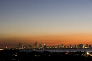 Travel Destinations USA Imprime: Sunset over Miami