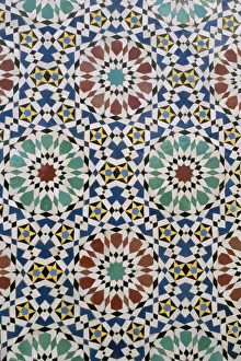 Impresiones de Detalle de la cerámica del palacio real en Fes (Fez), Marruecos. África del Norte y África Fez Imprime: Detalle de la cerámica