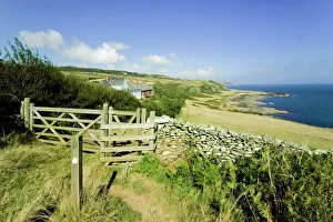 UK Coastal Walks Imprime: View from the Devon Coast Path at Prawle Point, South Hams, Devon, England