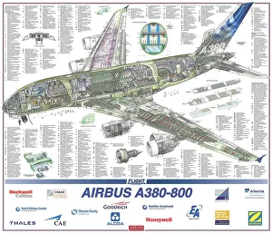 Poster de corta sección del Airbus A380-800