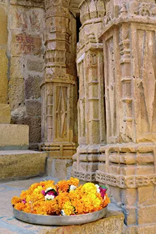 Indian Architecture Photos Imprime: Flowers and columns