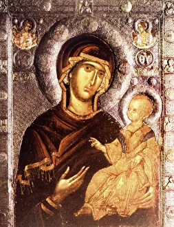 Byzantine Icon Imprime: Virgin, Saviour