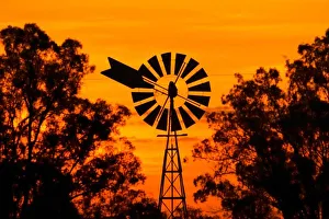 Windmill Sunset Imprime: Windmill at Sunset