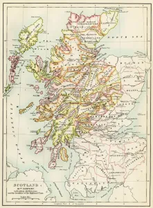Reino Unido Imprime: Mapa de Escocia en la década de 1520.