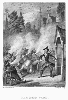 Antique Steel Engraving Imprime: CRUIKSHANK: PIPE PLOT. The pipe plot