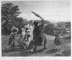 19th Century Transportation Imprime: MISSING THE STAGECOACH. The Consequences of Being too Late