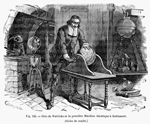 Otto Von Guericke Imprime: OTTO von GUERICKE, c1663. The first electrostatic generator