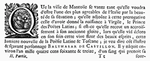 French Wood Engraving Imprime: PRINTING INITIAL, c1500. Initial Q. Wood engraving, French, c1500