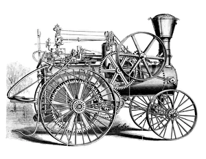 Late 19th Century Transportation Imprime: TRACTION ENGINE, 1886. A traction engine