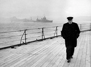 WINSTON CHURCHILL (1874-1965). Estadista y escritor inglés. Fotografía, 1941.