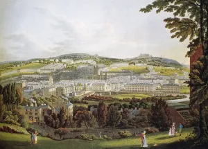 INGLATERRA: BATH. Un esquema cívico del siglo XVIII de Bath, Inglaterra, por John Wood.
