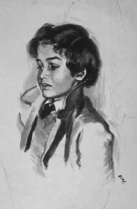 Niño joven por David Wright.
