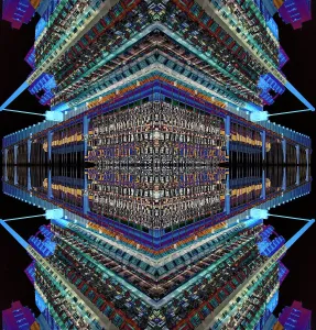 Abstract Background Images Imprime: Abstract visualization, reflections in Electric road, Hong Kong