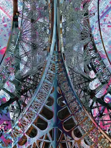 Paris France Landmark Imprime: The Eiffel Tower, abstract visualization