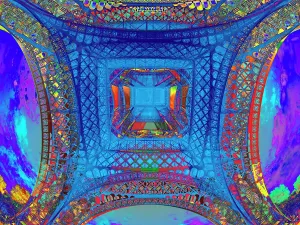 Impresión enmarcada : La Torre Eiffel, visualización abstracta.
