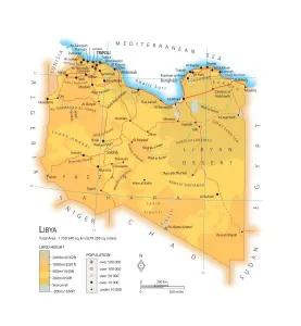 North Africa Geography Imprime: Map of Libya