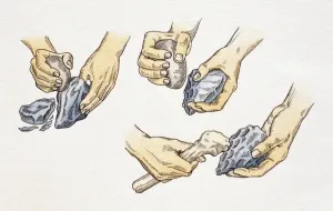 Ilustraciones 2 Imprime: 'Sequencem, haciendo herramientas y armas de sílex utilizando rocas