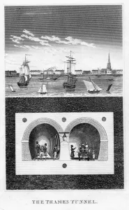 Isambard Kingdom Brunel Engineer Imprime: Cross- section showing arched masonry tunnel
