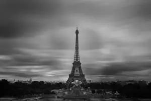 Black And White Paris Photography Imprime: Eiffel Tower