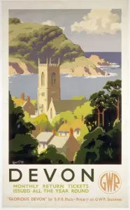 Devon, cartel de GWR, c 1930s