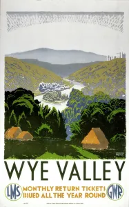 Valle de Wye, cartel GWR / LMS, 1938.