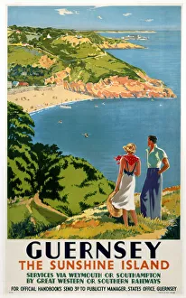 Guernsey, cartel de GWR / SR, 1938.